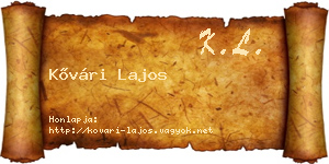 Kővári Lajos névjegykártya