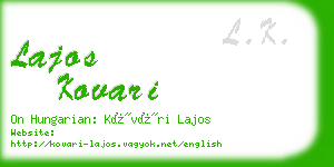 lajos kovari business card